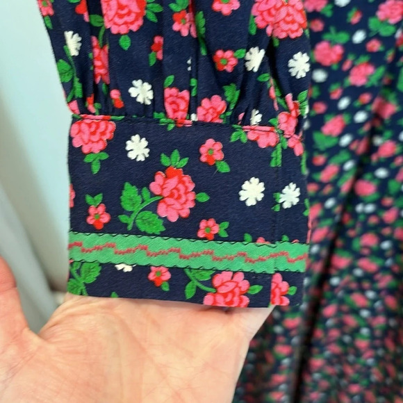 Vintage Maxi Dress Colorful 70s Floral Handmade XL - Picture 6 of 10